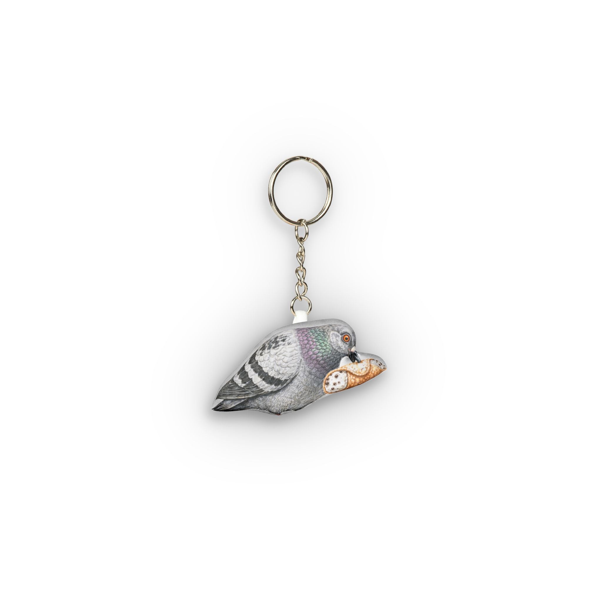 Arthur Avenue NYC Pigeon Mini Plush Keychain | NYC Little Italy Cannoli Bird Lovers Plushie Bag Charm