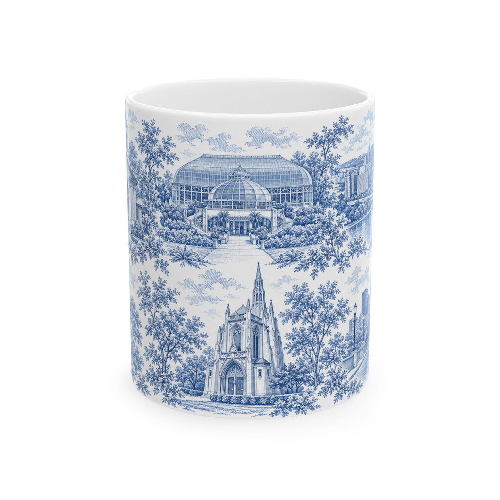 Pittsburgh Blue Toile de Jouy Ceramic Mug — Pennsylvania Chinoiserie 11oz/15oz