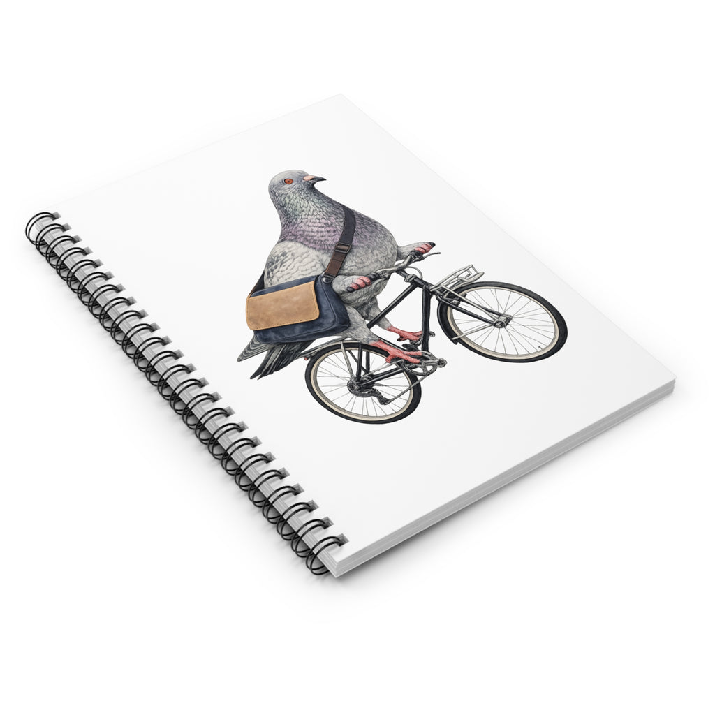 Customizable Midtown NYC Pigeon Spiral Journal | Bike Messenger Bird Lovers Notebook