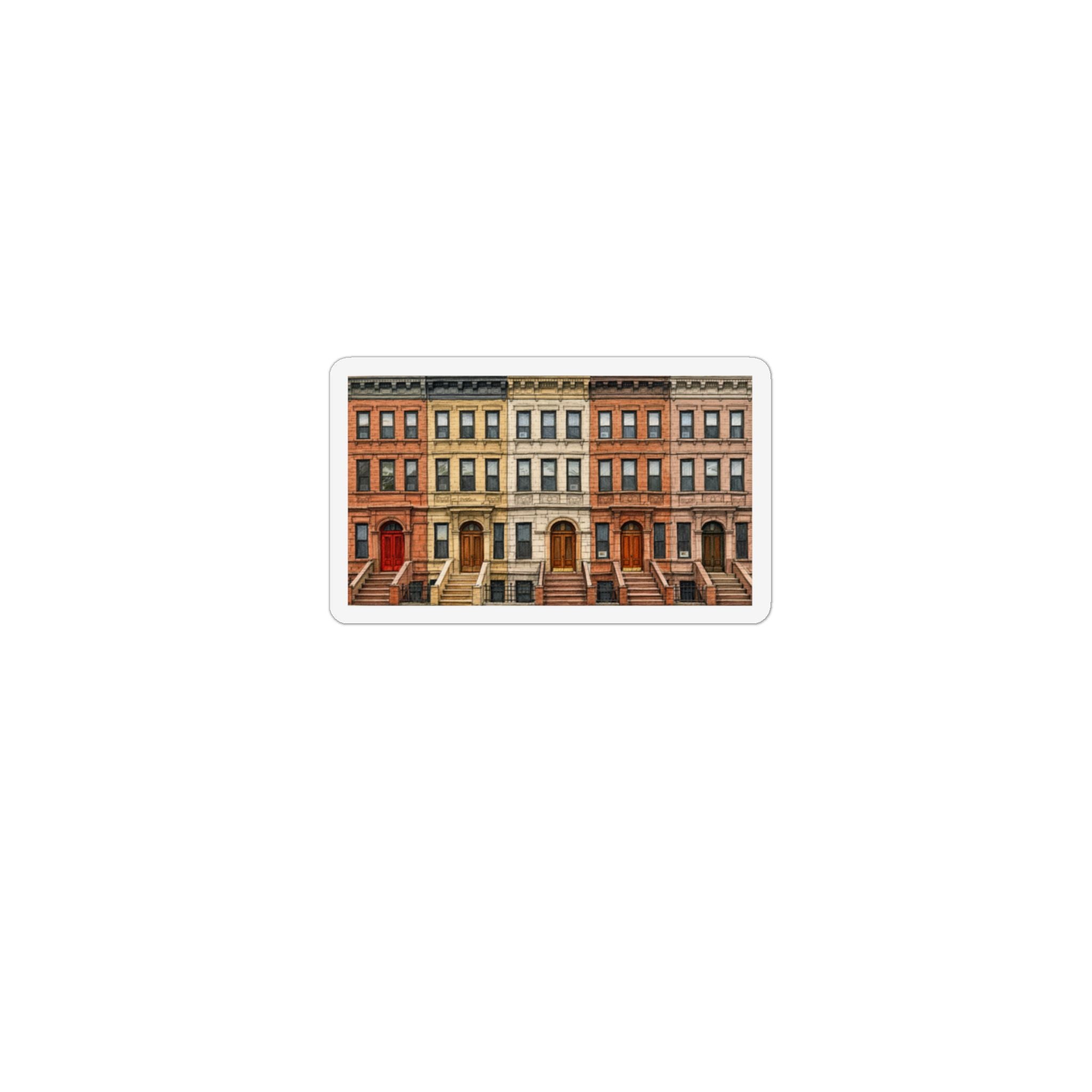 Brooklyn Brownstones Magnet | Park Slope Upper West Side Townhouse Architecture Fridge Magnet Souvenir