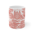 Copenhagen Red Toile de Jouy Ceramic Coffee Mug (11 oz, Ships from Europe)