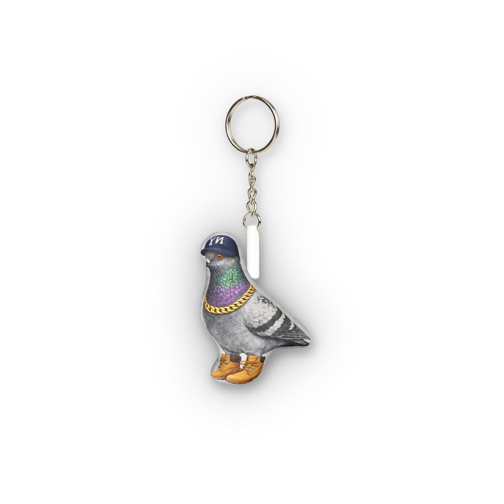 Bronx NYC Pigeon Mini Plush Keychain | Baseball Fan Bird Lovers Plushie Bag Charm