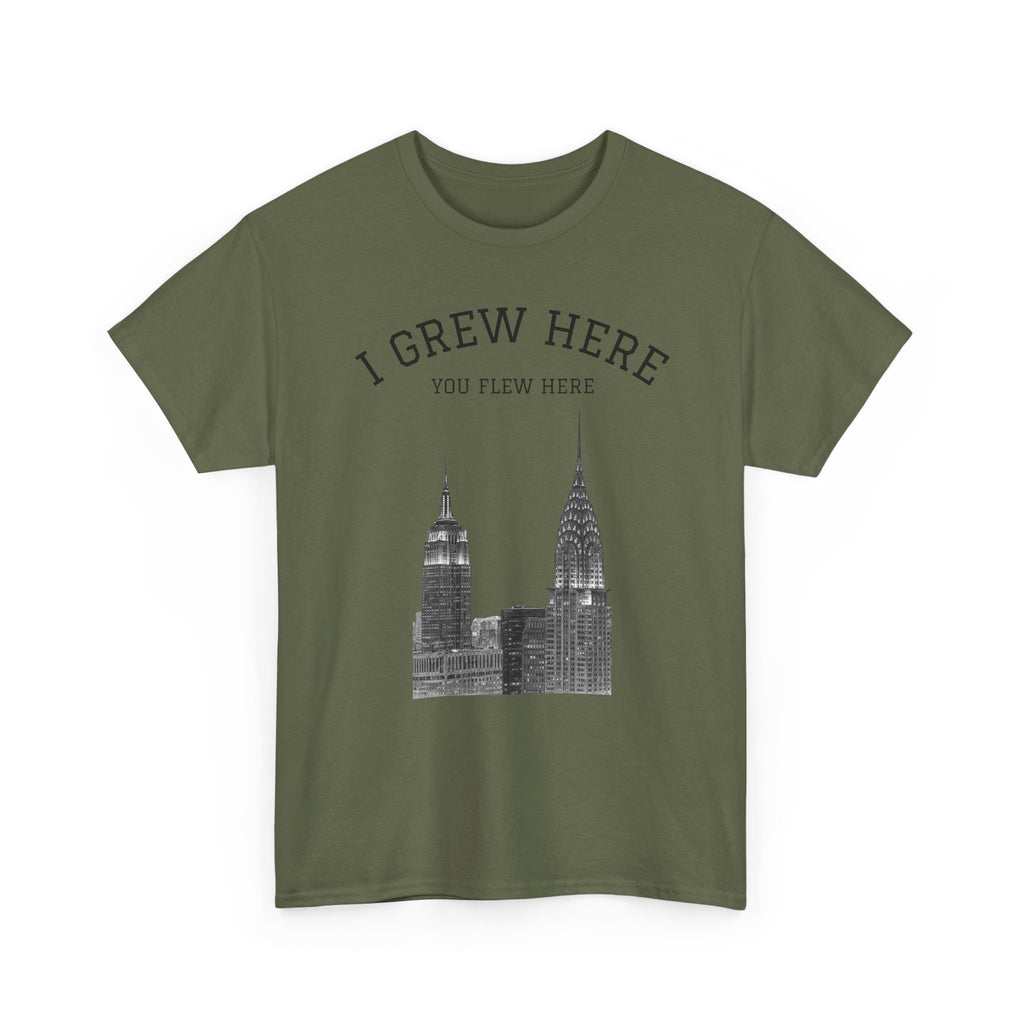 New York City Skyline Tee | I Grew Here You Flew Here Empire State & Chrysler Buildings Manhattan Tee