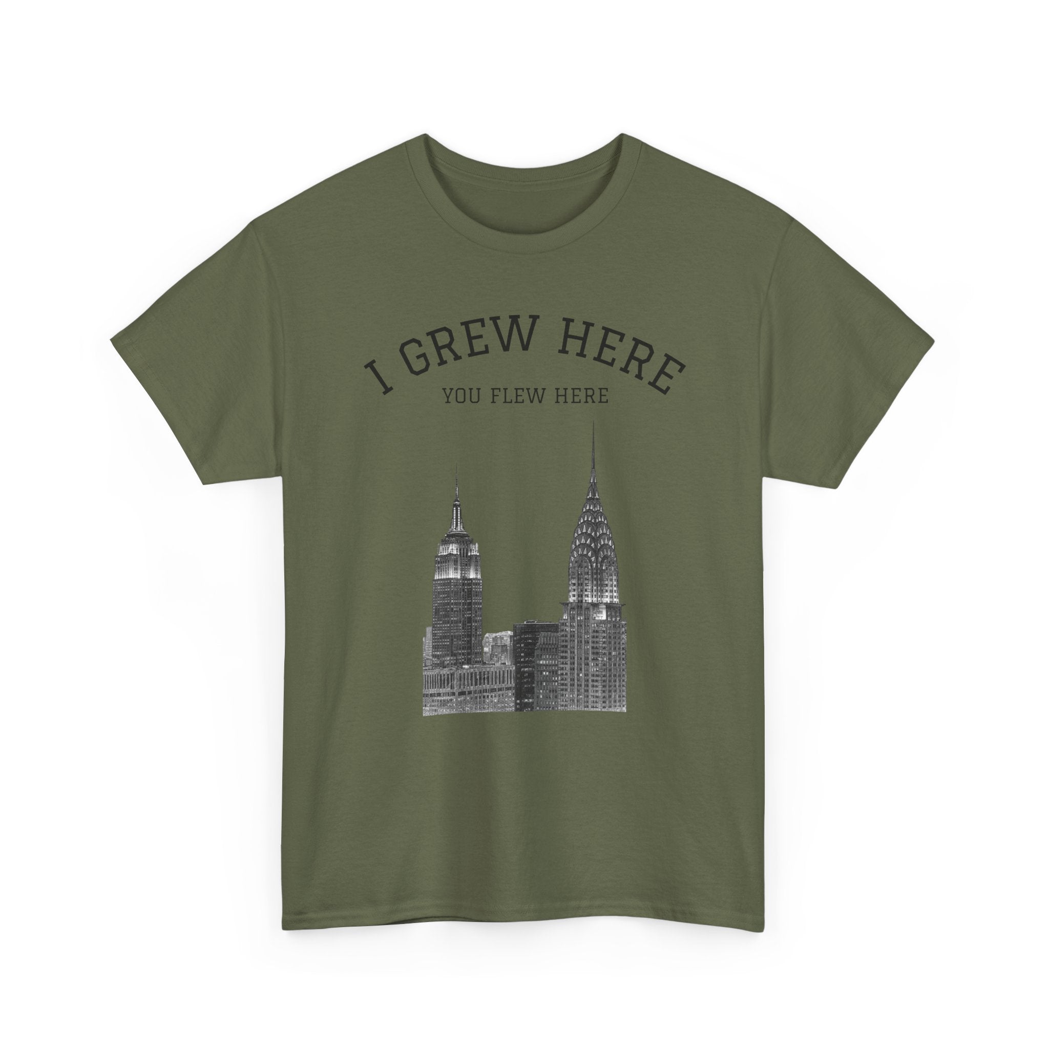 New York City Skyline Tee | I Grew Here You Flew Here Empire State & Chrysler Buildings Manhattan Tee