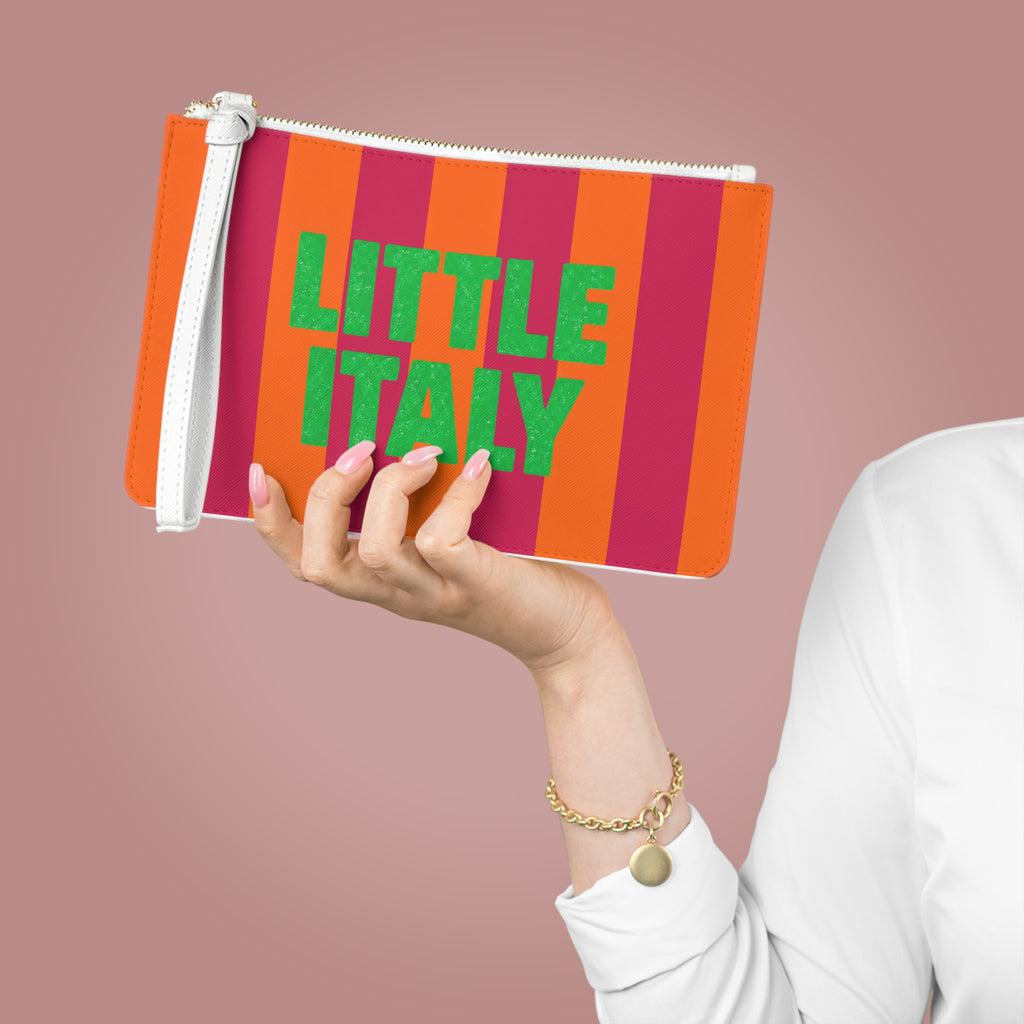 Little Italy Striped Clutch Bag — Colorful Striped Wristlet for Travel & Urban Style