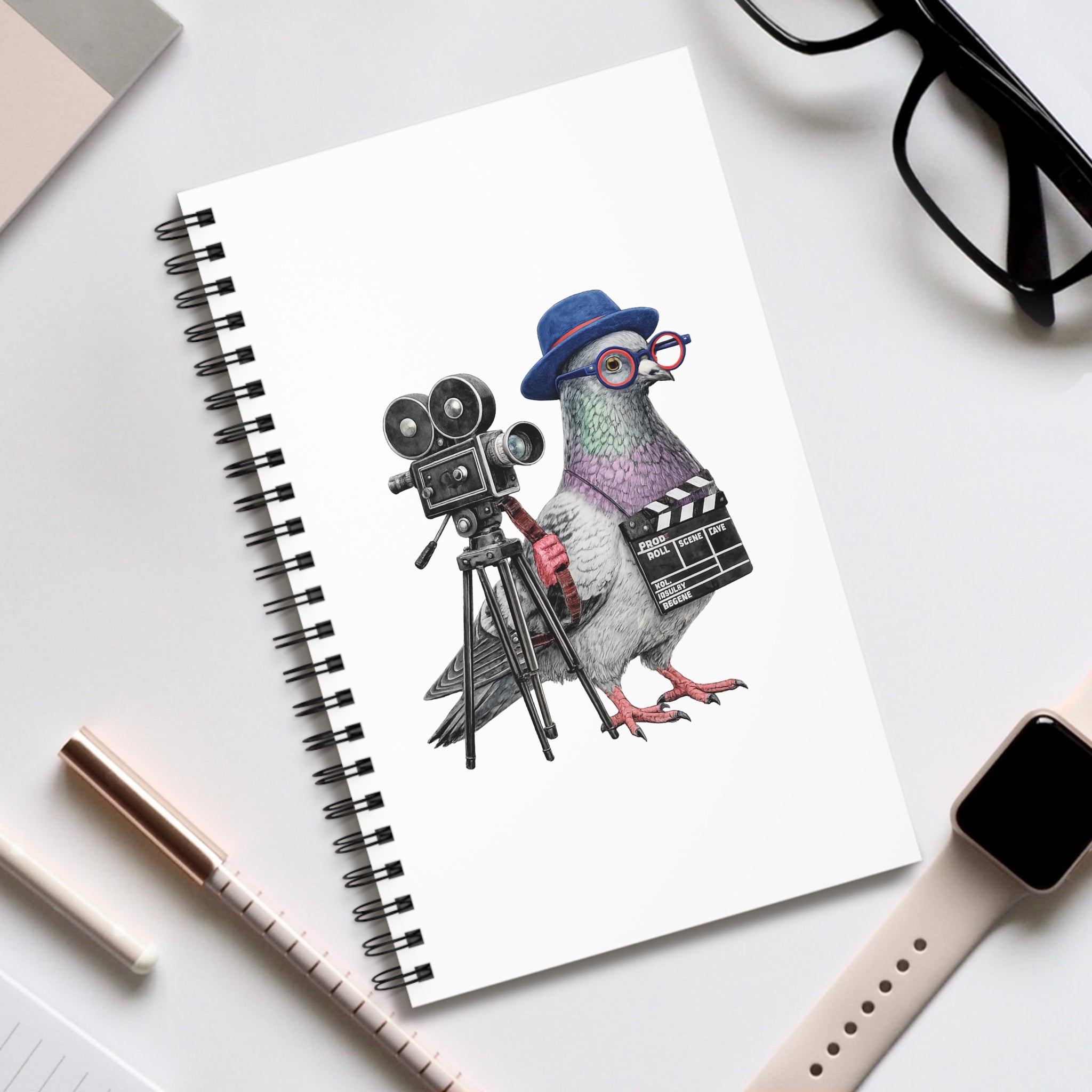 Customizable Tribeca NYC Pigeon Spiral Journal | Bird Lovers Notebook