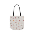 Icons of the Hamptons Heather Gray Canvas Tote — Lighthouse, Windmill, Lobster, Sailboat Icons