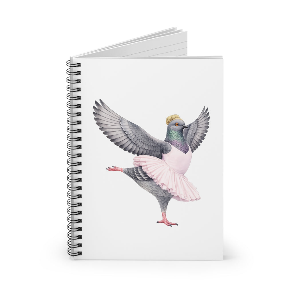 Customizable Lincoln Square NYC Pigeon Spiral Journal | Bunhead Ballerina Bird Lovers Notebook