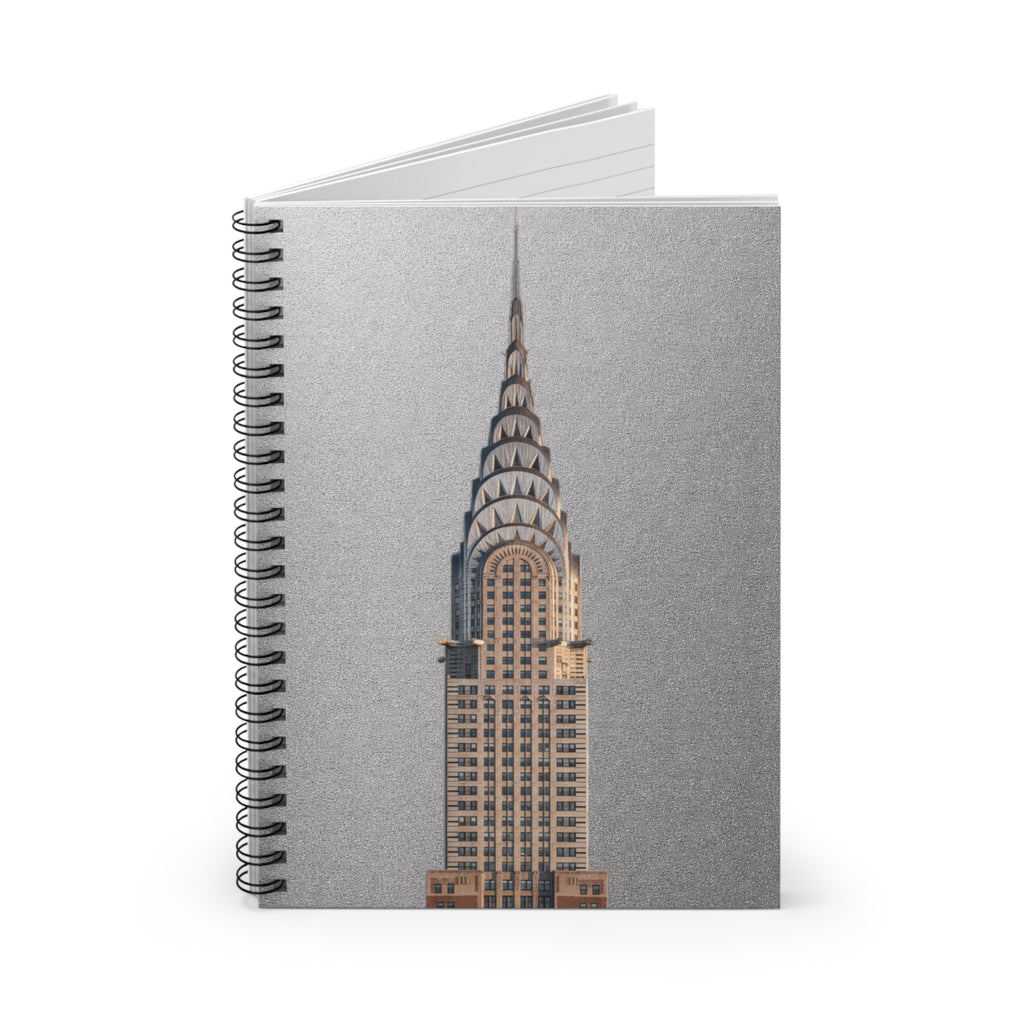 Cuaderno espiral del edificio Chrysler | Cuaderno plateado de arquitectura de Nueva York