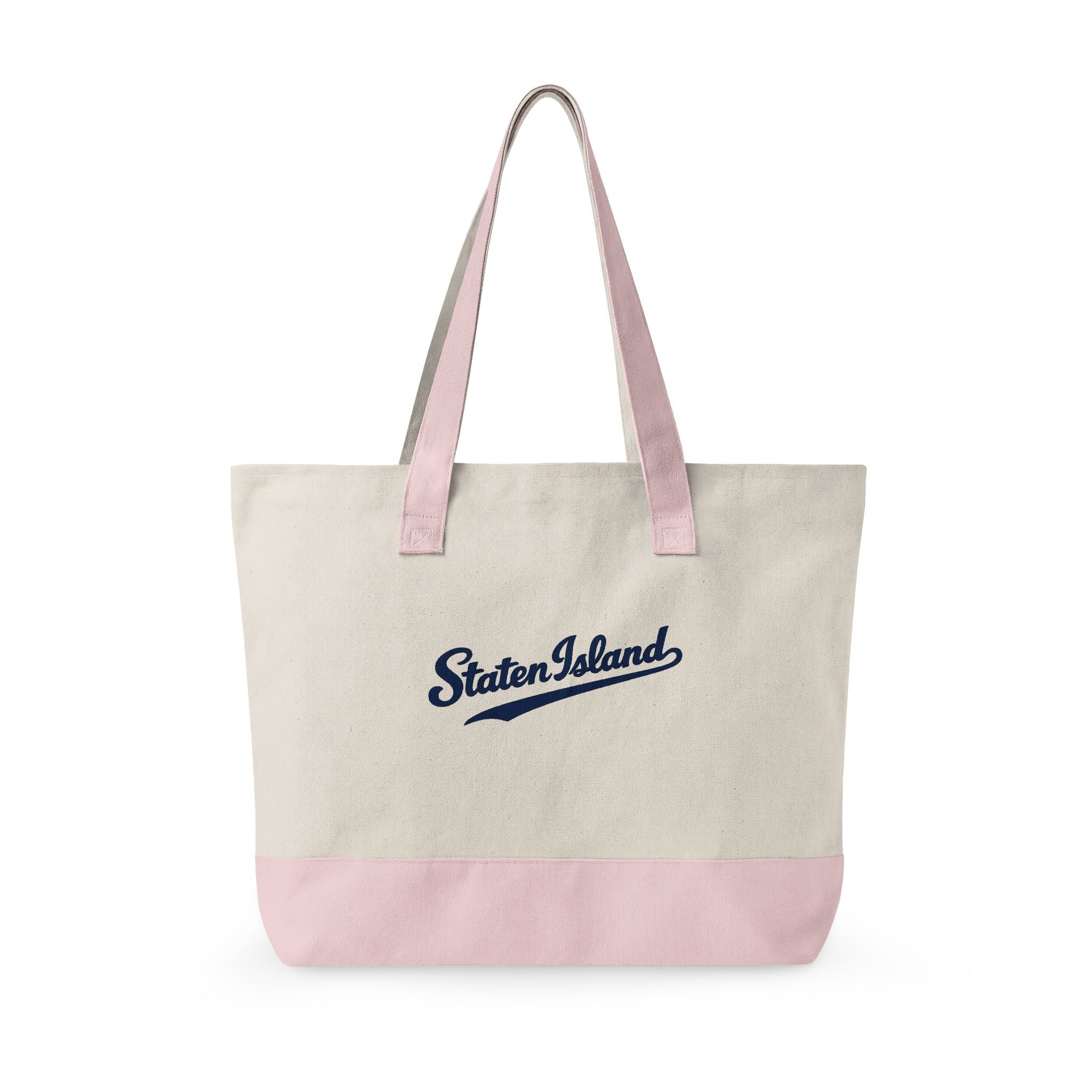 Staten Island Canvas Tote — Zippered Market Bag