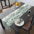 Central Park NYC Green Toile de Jouy Table Runner — New York Chinoiserie Dining Table Decor