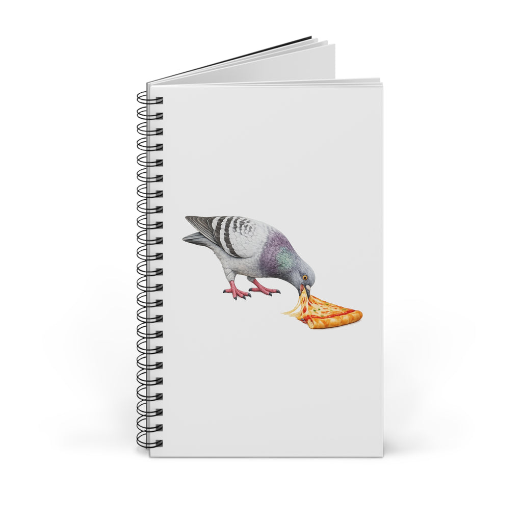Customizable Little Italy NYC Pigeon Spiral Journal | Pizza Fan Bird Lovers Notebook