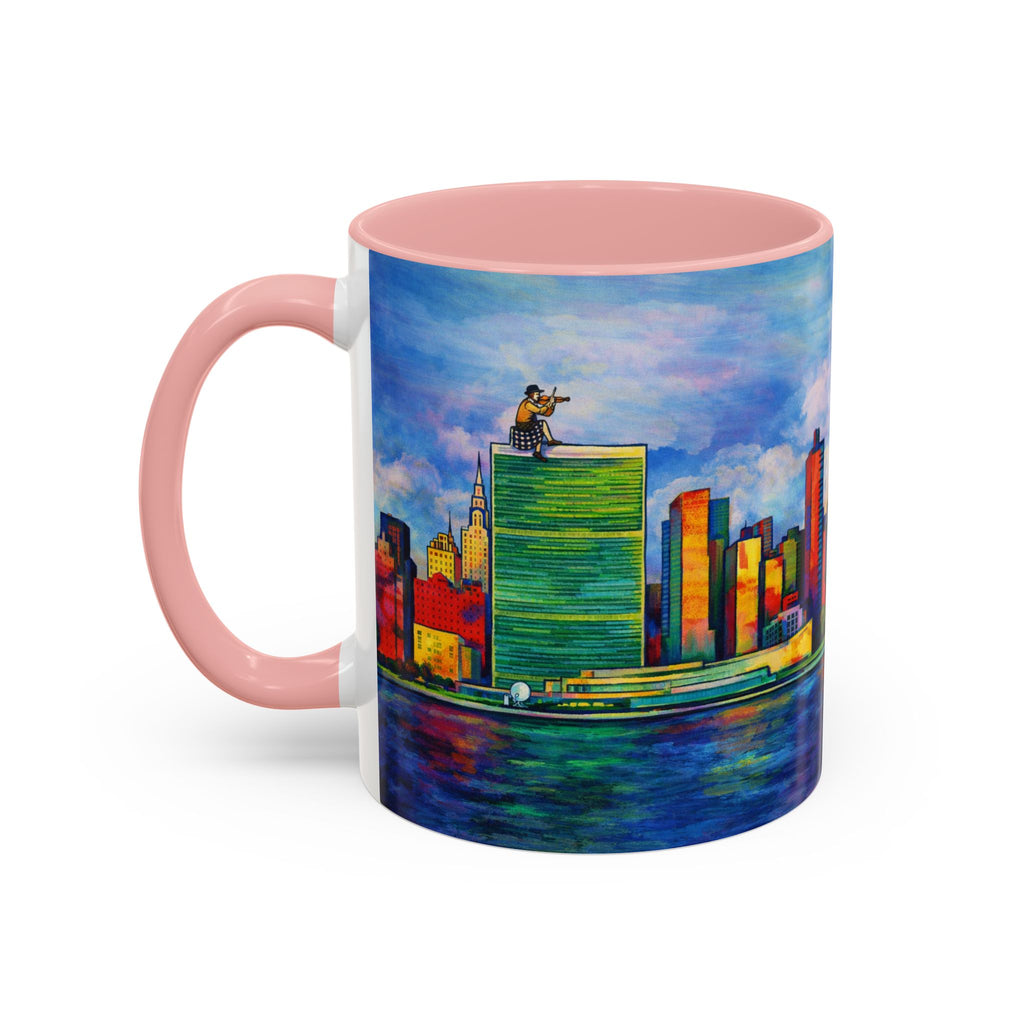 Fiddler on the Manhattan Roof  Marc Chagall-inspired Fan Art NYC Accent Coffee Mug