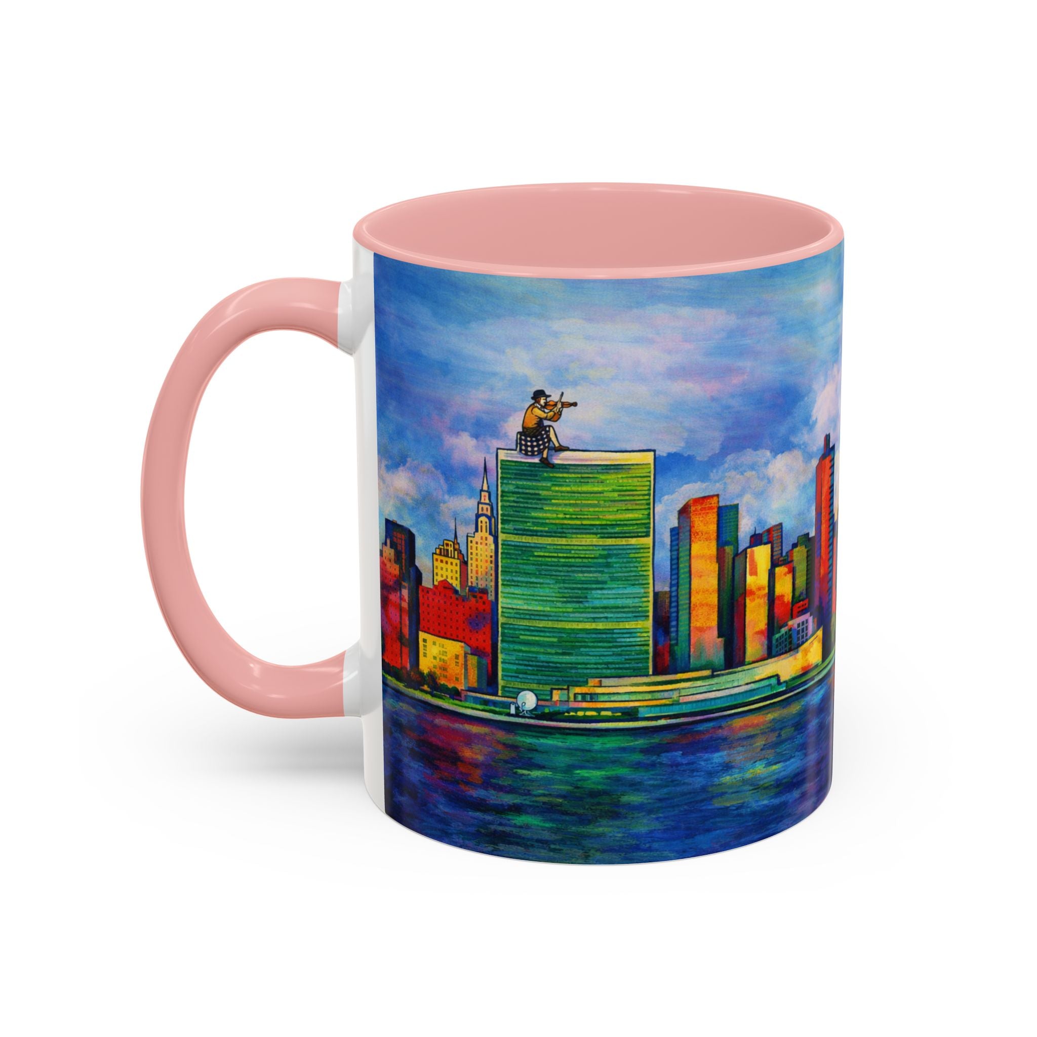 Fiddler on the Manhattan Roof  Marc Chagall-inspired Fan Art NYC Accent Coffee Mug