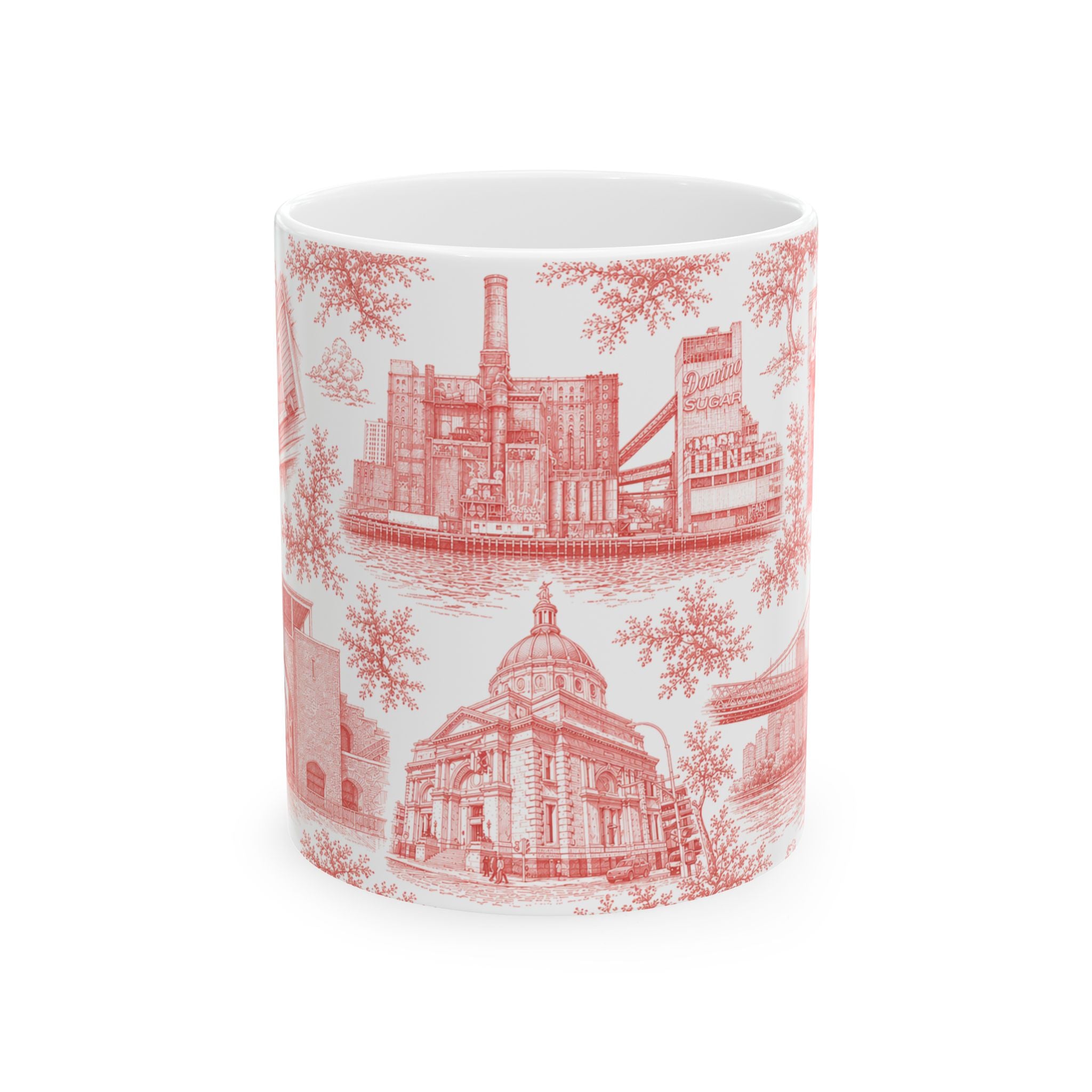 Williamsburg Red Toile de Jouy Mug | Brooklyn Ceramic Chinoiserie Mug