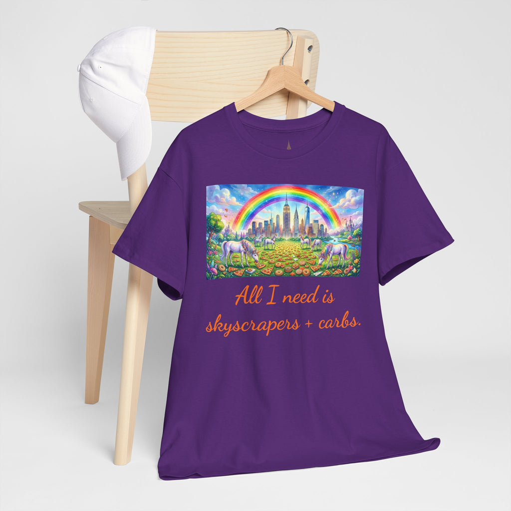 NYC Skyscrapers and Carbs T-Shirt | New York Is a Fairy Tale City Tee