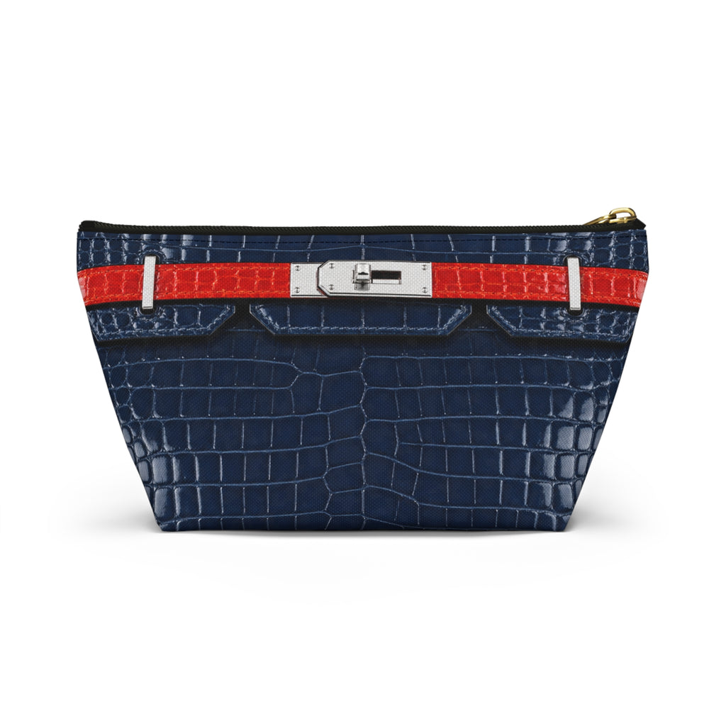 Canal Street Navy Croc Makeup Bag —  T-Bottom Travel Bag