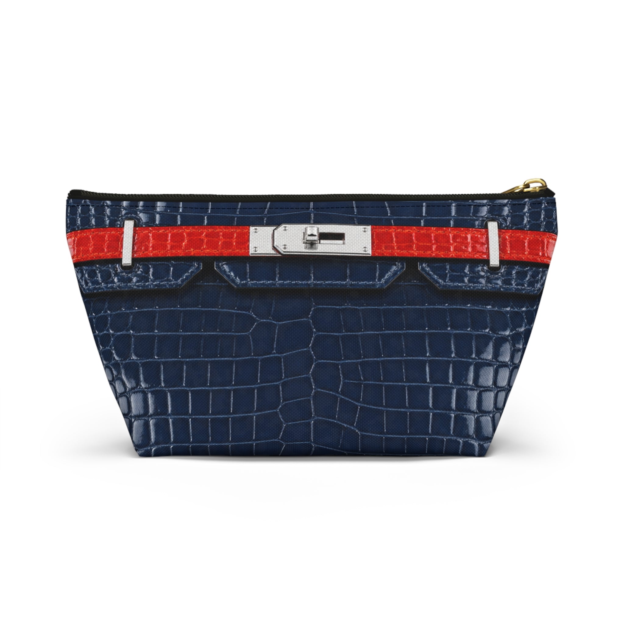 Canal Street Navy Croc Makeup Bag —  T-Bottom Travel Bag