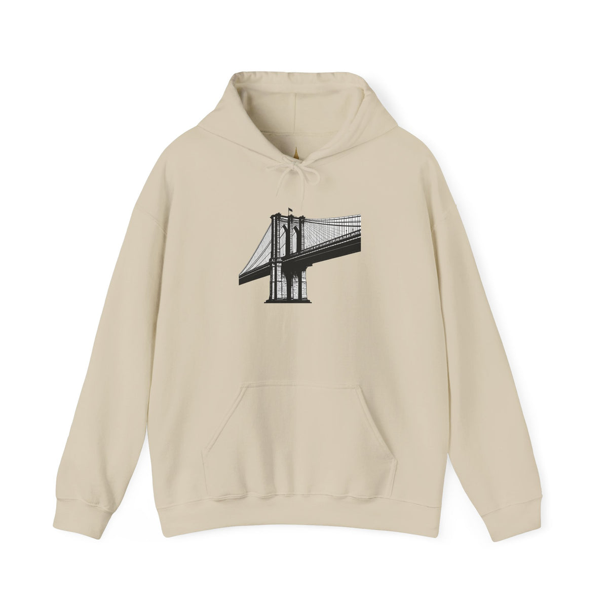 Brooklyn Bridge Sketch Hoodie — New York City Bridge Pullover Hooded Sweatshirt