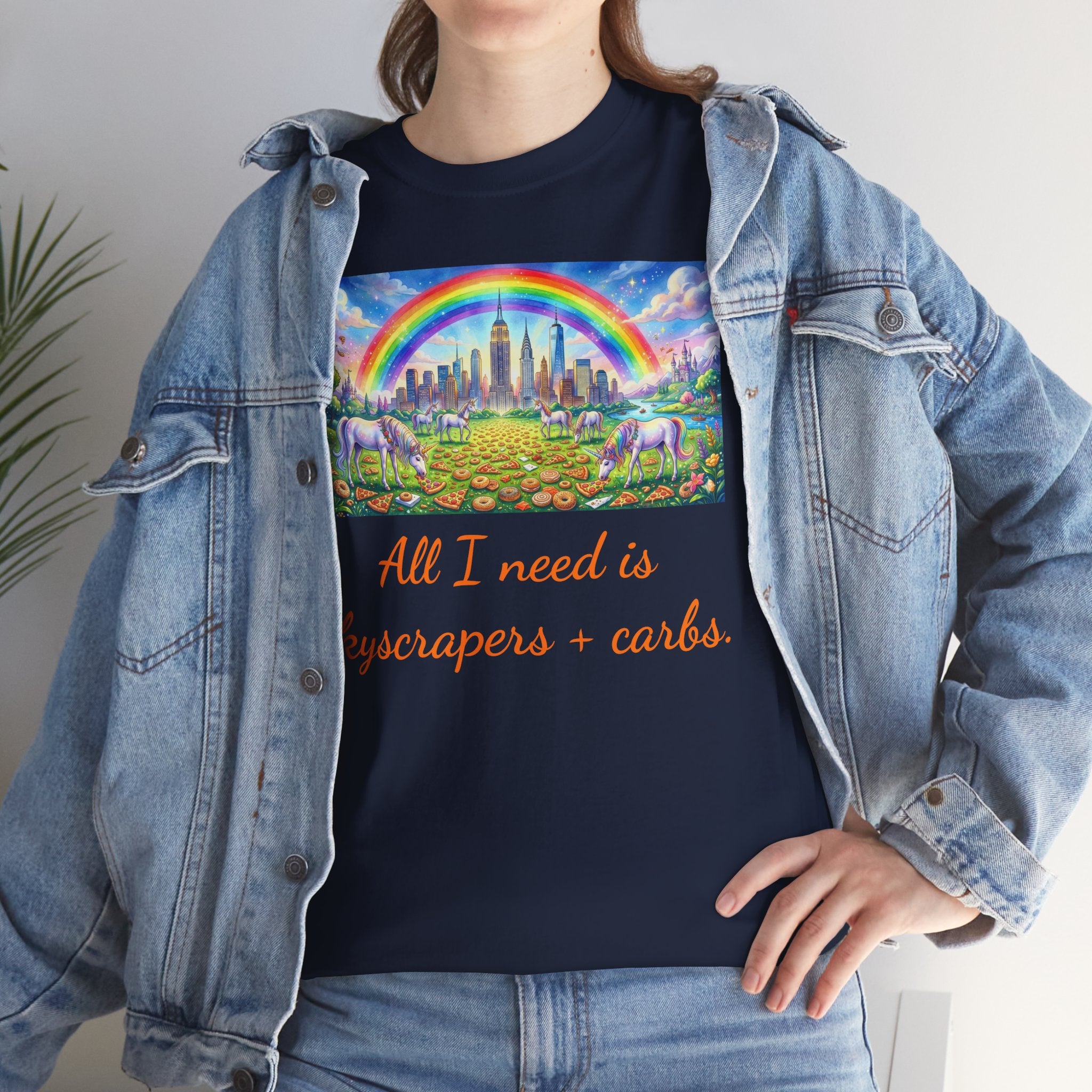 NYC Skyscrapers and Carbs T-Shirt | New York Is a Fairy Tale City Tee