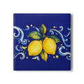 Posavasos de cerámica Little Italy Amalfi Blue con limón — Posavasos con diseño mediterráneo de limones