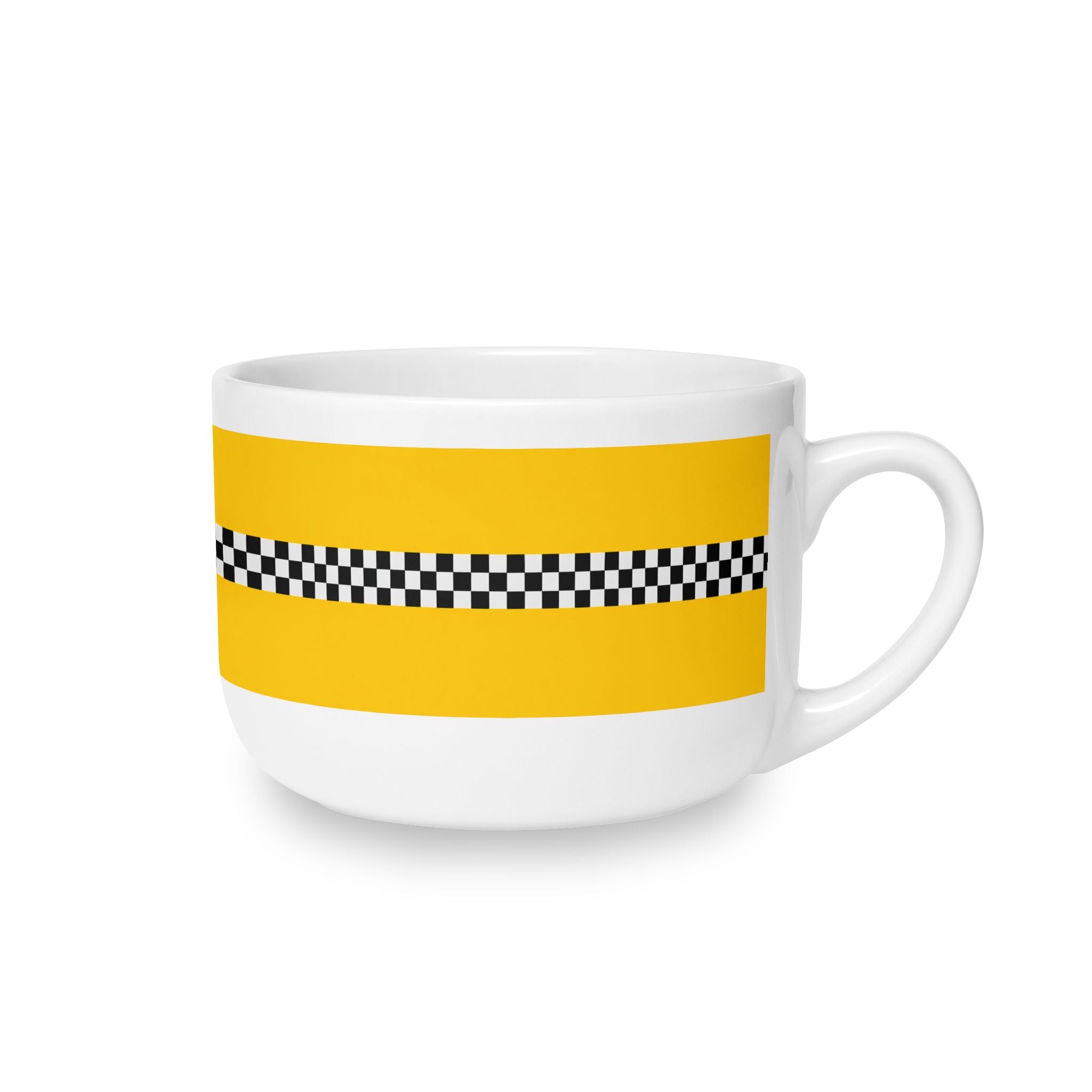 NYC Checkered Taxi Cab Soup Bowl  25oz Ceramic Soup Bowl