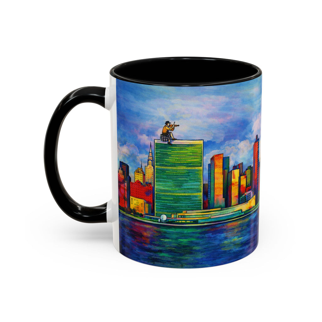 Fiddler on the Manhattan Roof  Marc Chagall-inspired Fan Art NYC Accent Coffee Mug