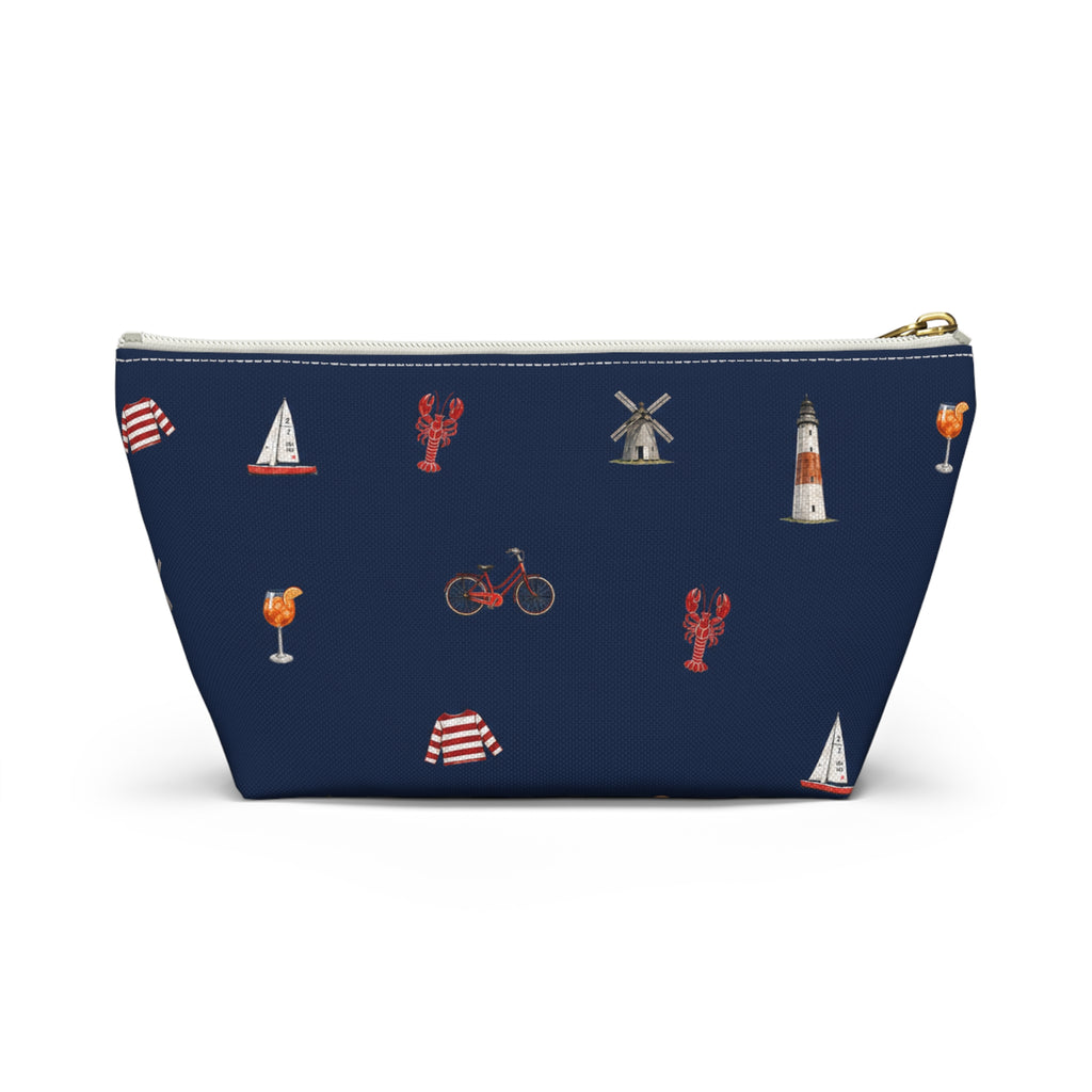 Icons of The Hamptons Blue  Accessory Pouch — T-Bottom Makeup Bag