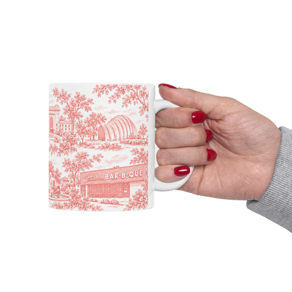 Kansas City Red Toile de Jouy 11oz Ceramic Mug