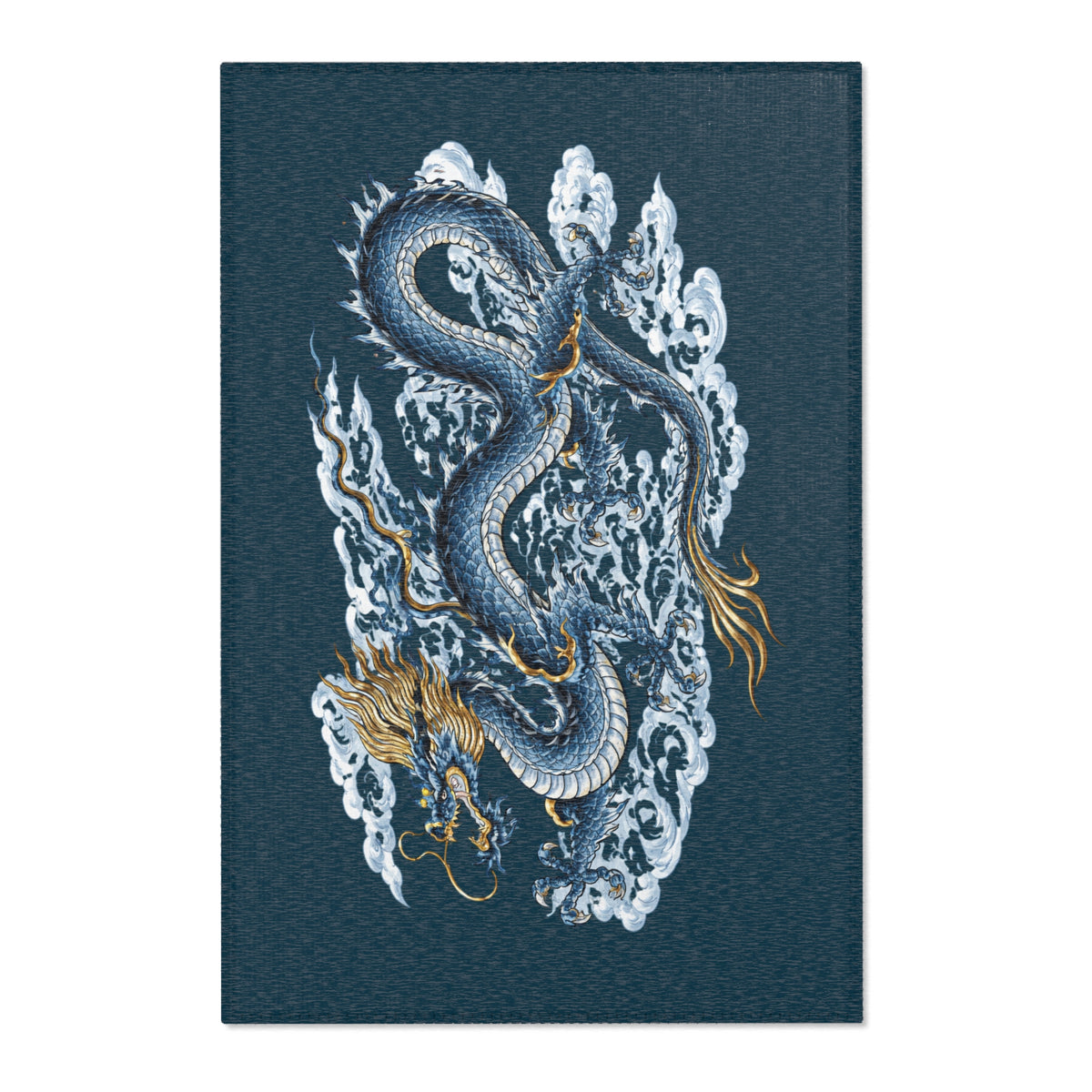 Chinatown Blue Dragon Area Rug – Decorative Floor Mat