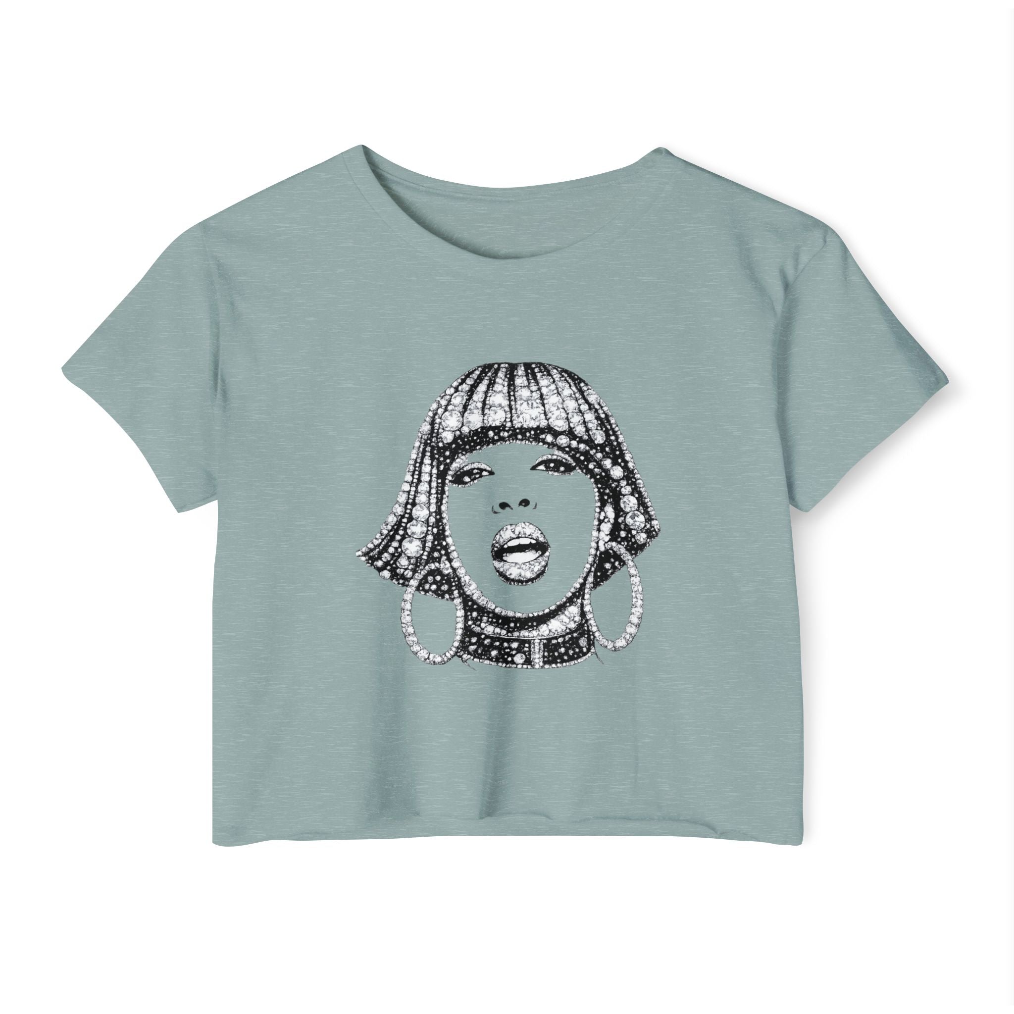 Diamond Queen of Hip Hop Soul Crop Top T-shirt   Music Tee