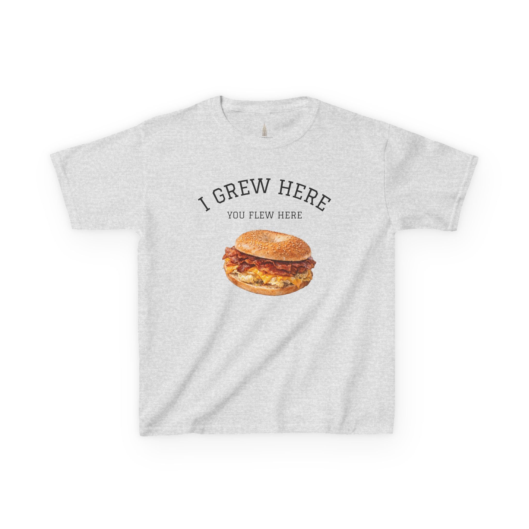Bacon Egg and Cheese NYC Kids Tee —  I Grew Here You Flew Here T-Shirt for Children