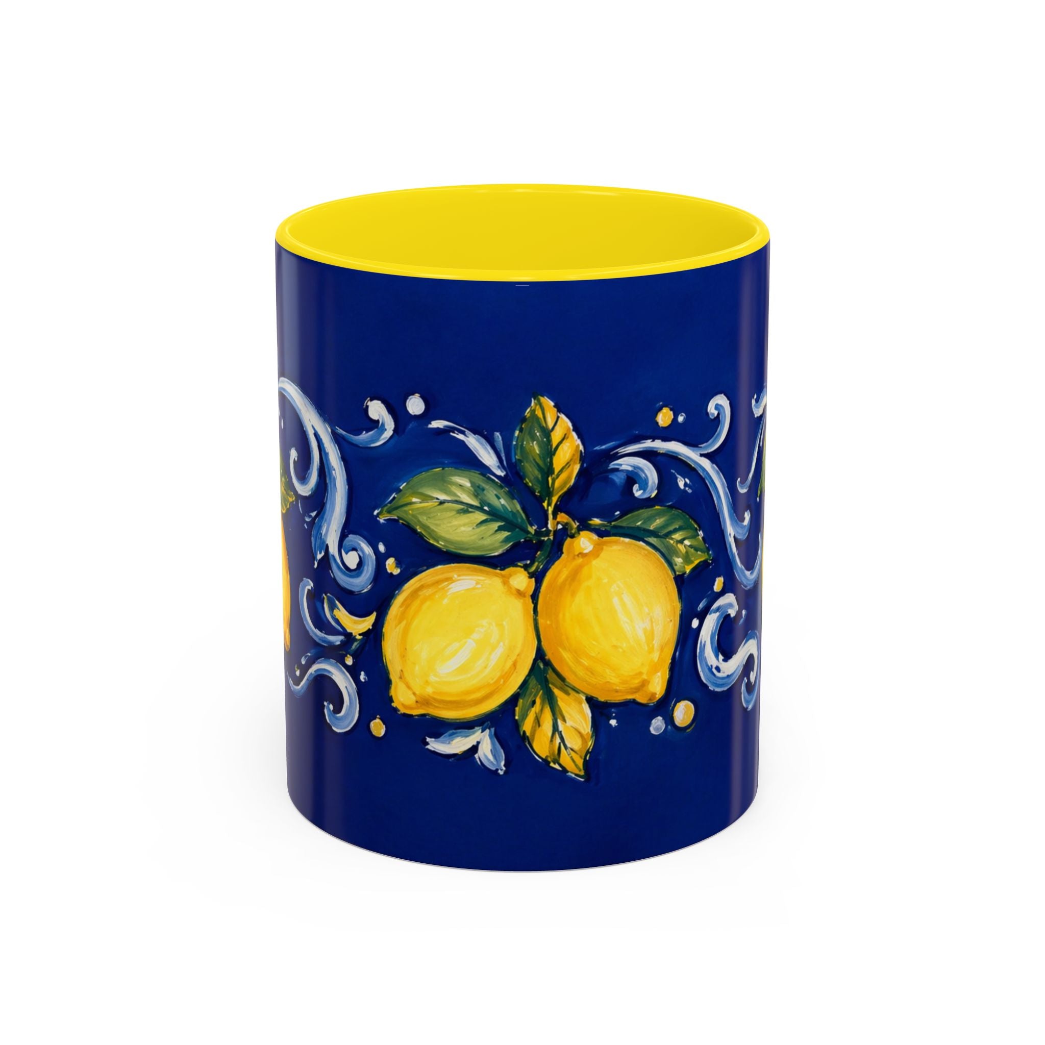 Little Italy Amalfi Blue with Lemon Mug — Blue Ceramic Kitchen Mug (11oz)