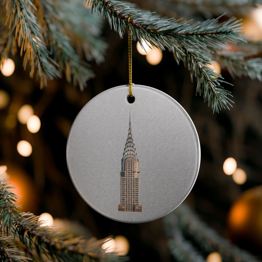 Chrysler Building Ceramic Christmas Tree Ornament — NYC Skyline Holiday Decoration