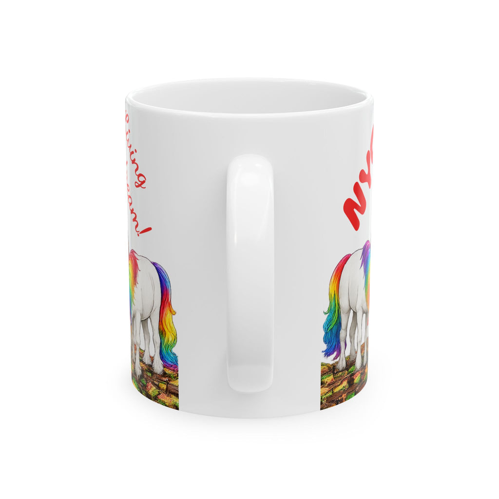 NYC Living the Dream Rainbow Unicorn Mug —  Rainbow Cookies New York Is a Fairy Tale Ceramic Coffee Cup