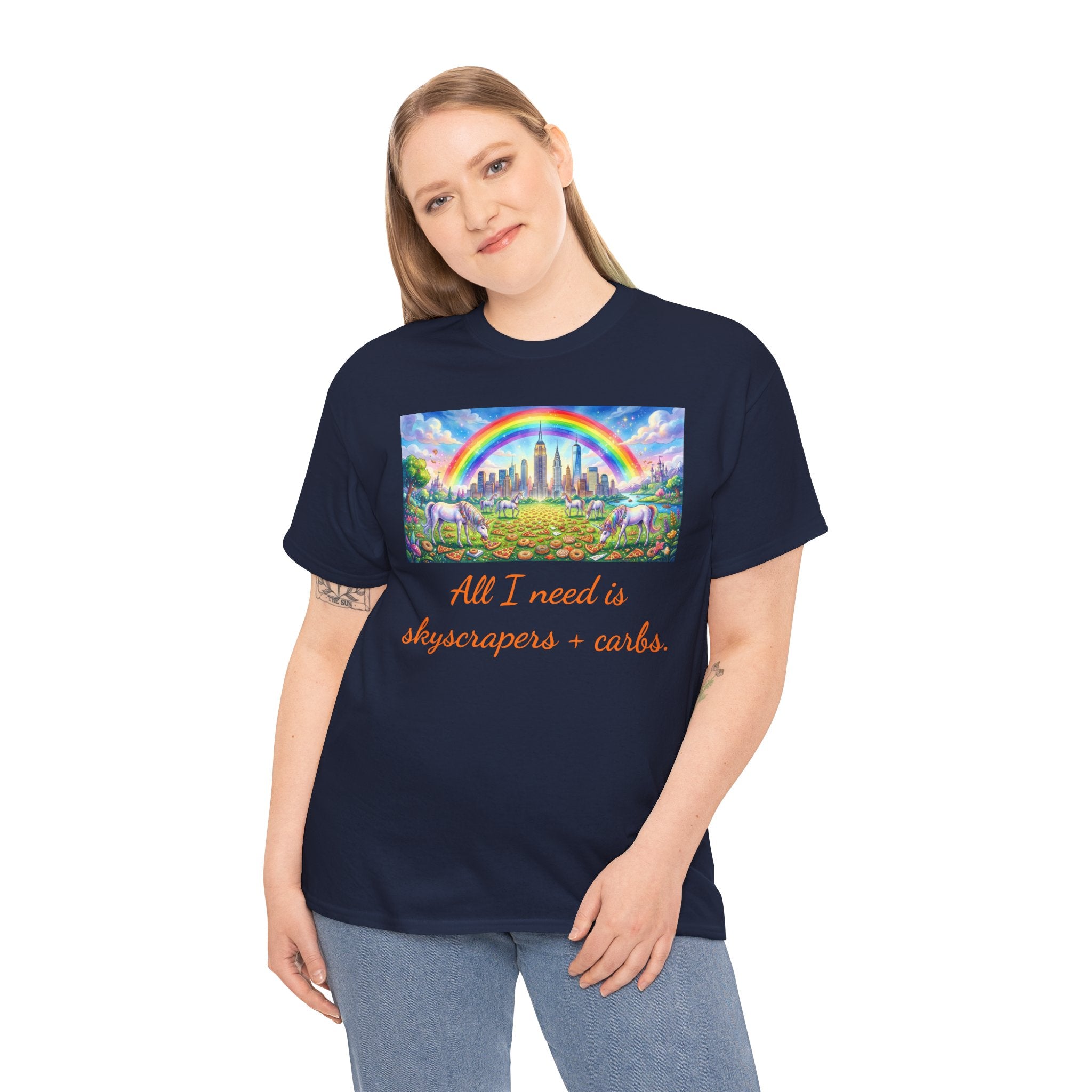NYC Skyscrapers and Carbs T-Shirt | New York Is a Fairy Tale City Tee