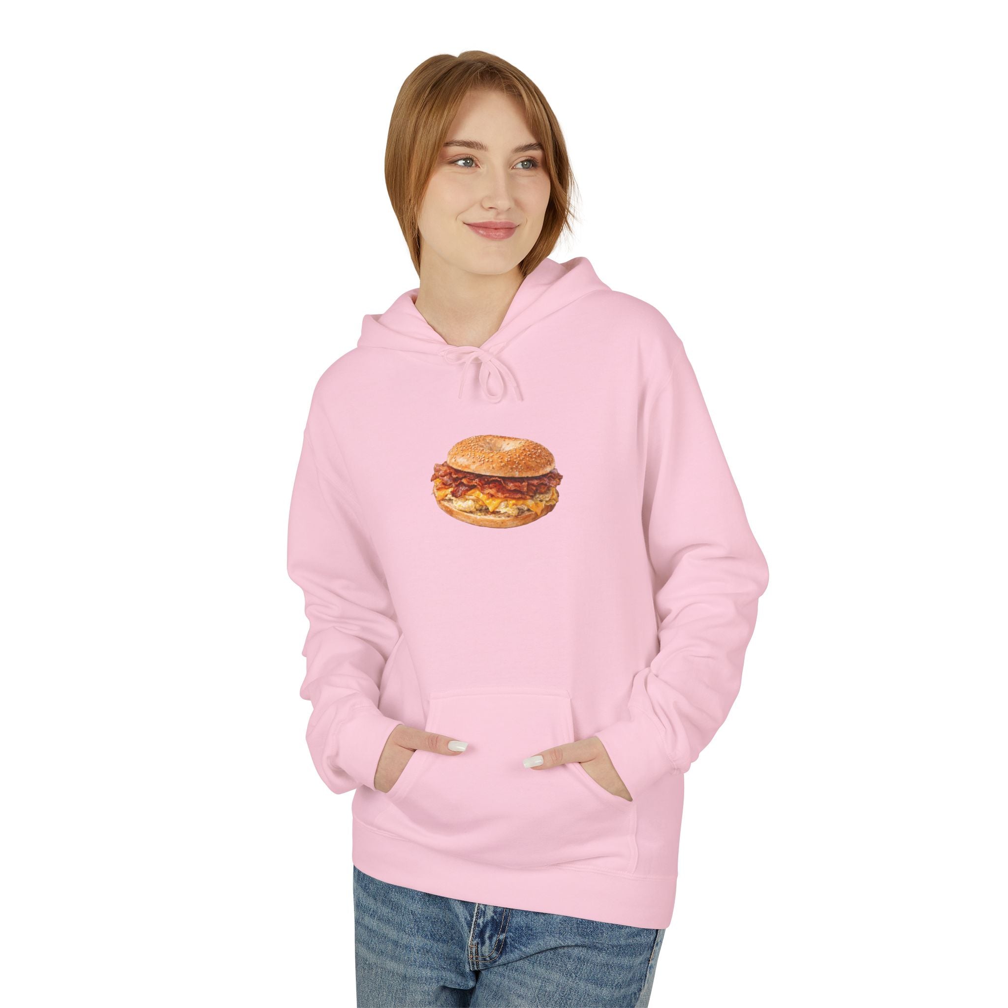 NYC Bacon Egg and Cheese Hoodie — New York Sandwich Hooded Pullover Sweatshirt