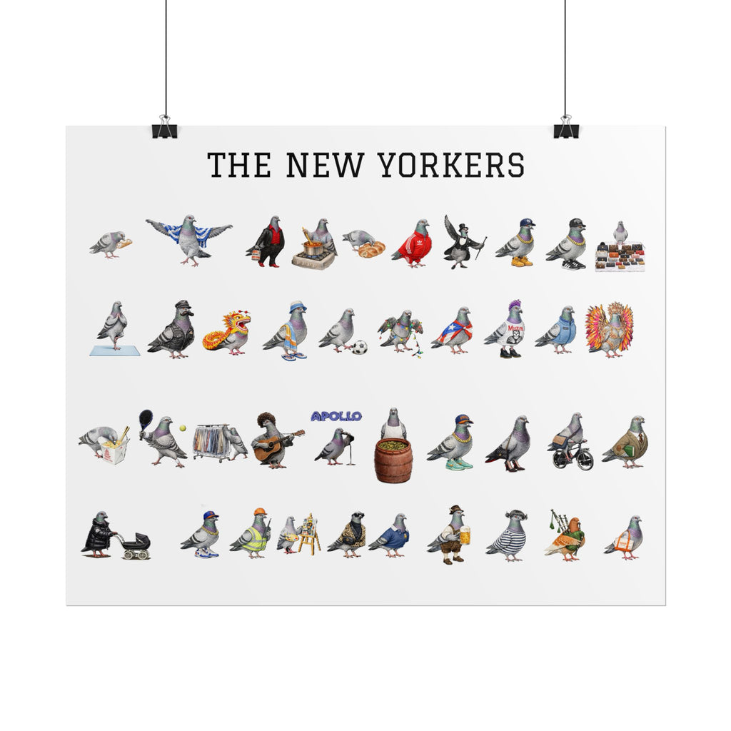The New Yorkers Neighborhood Pigeons Rolled Poster | NYC Pigeon Gift for Bird Lovers