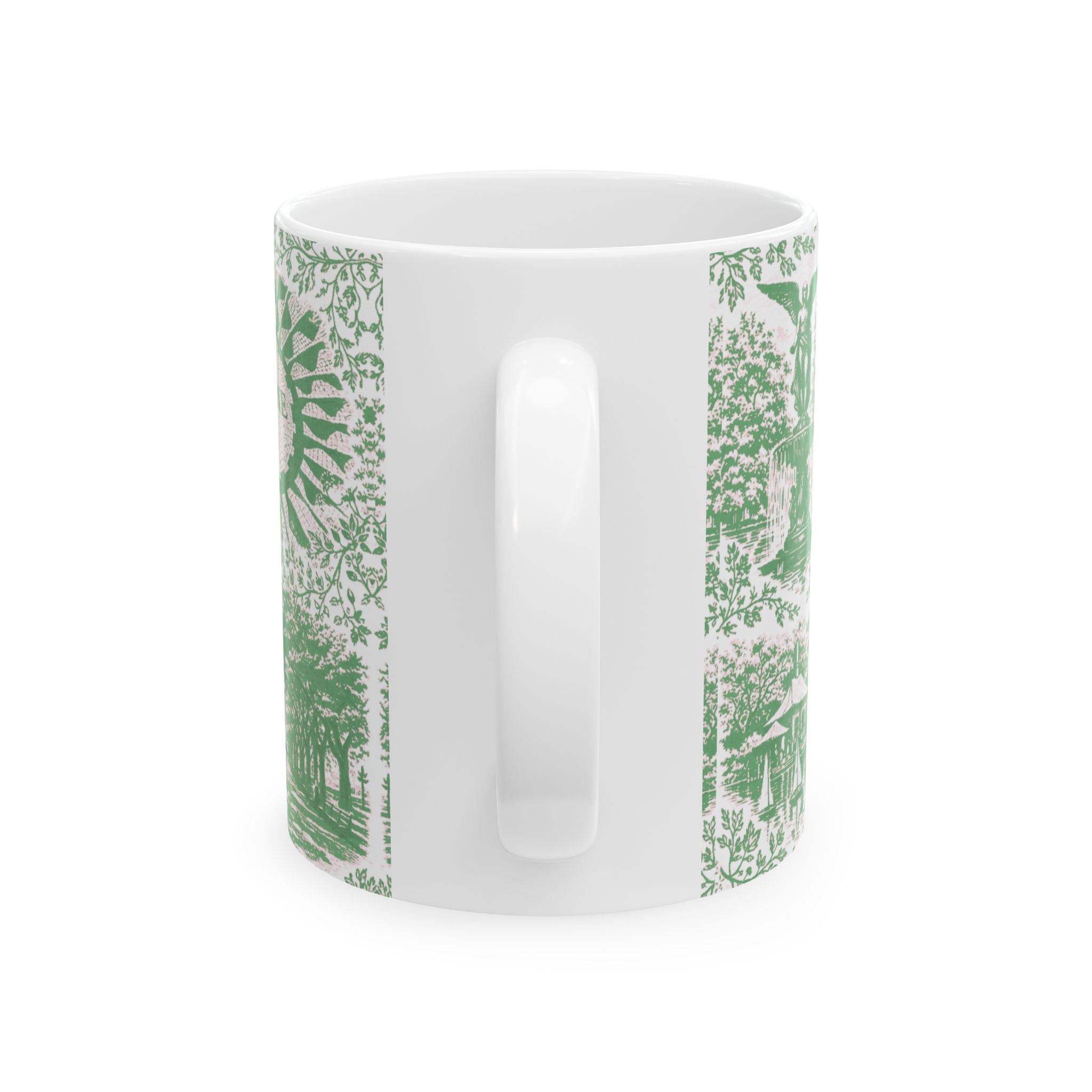 Central Park Green Toile de Jouy Mug | NYC Chinoiserie Ceramic Coffee Cup