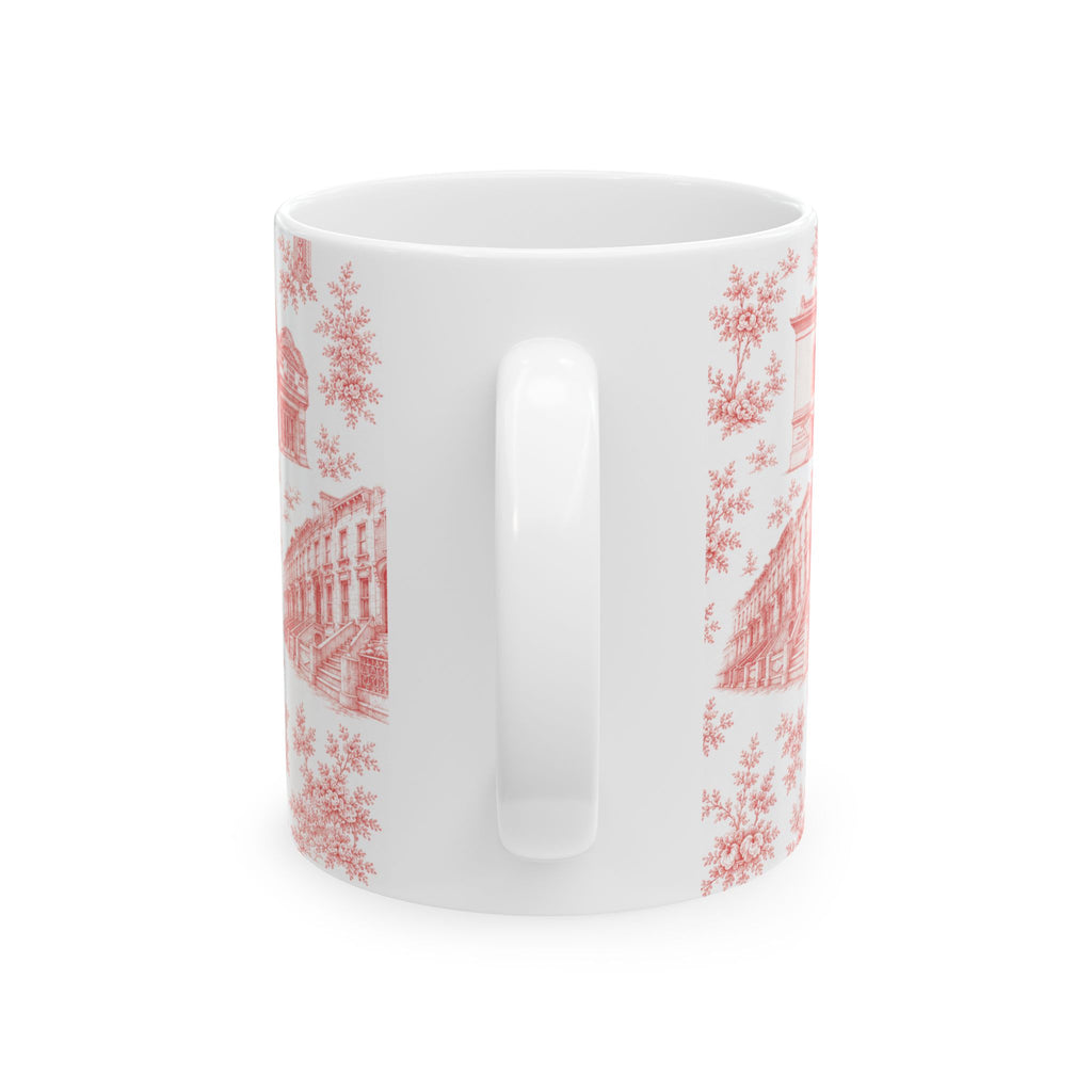 Fort Greene Red Toile de Jouy Mug | NYC Chinoiserie Ceramic Coffee Cup
