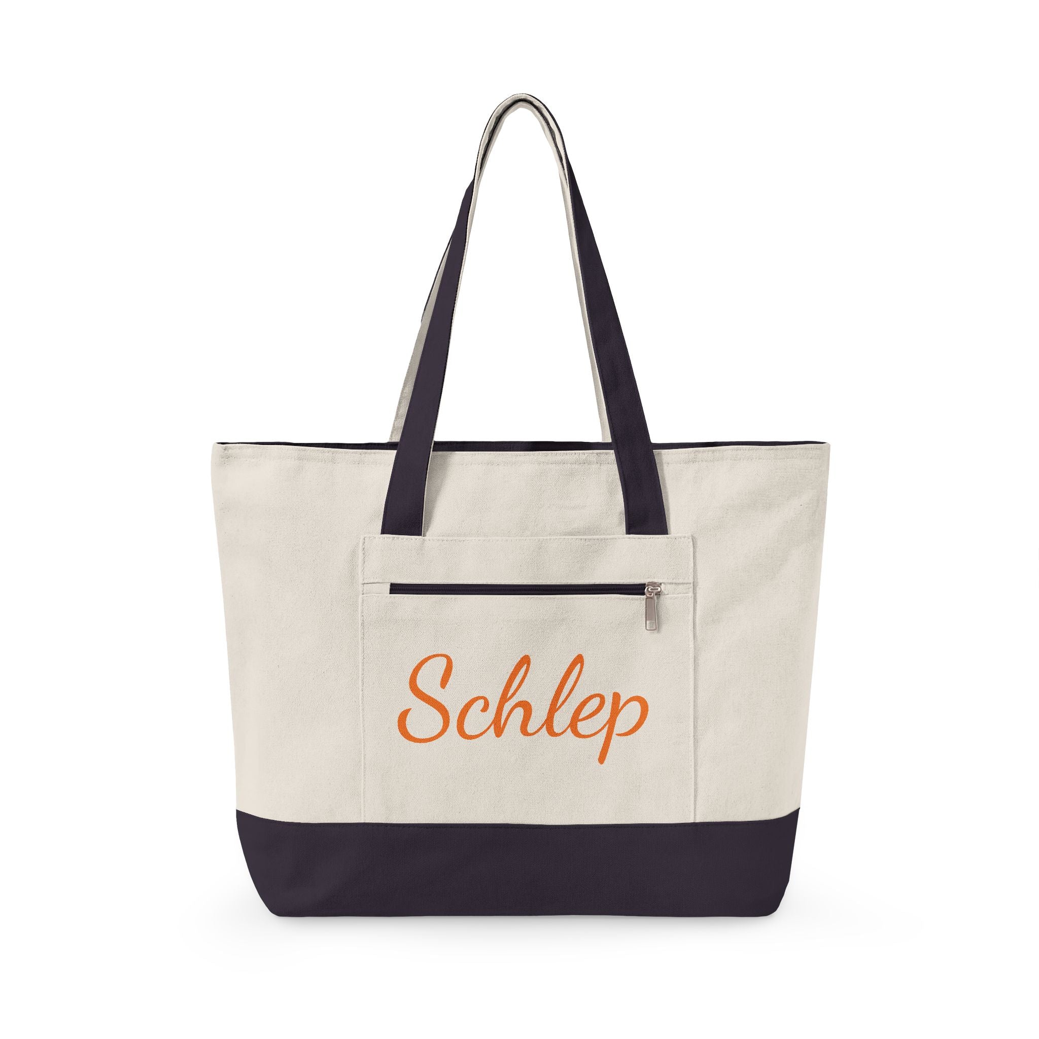 Schlep Zippered Canvas Tote Bag | Grocery Schlepping Subway Tote