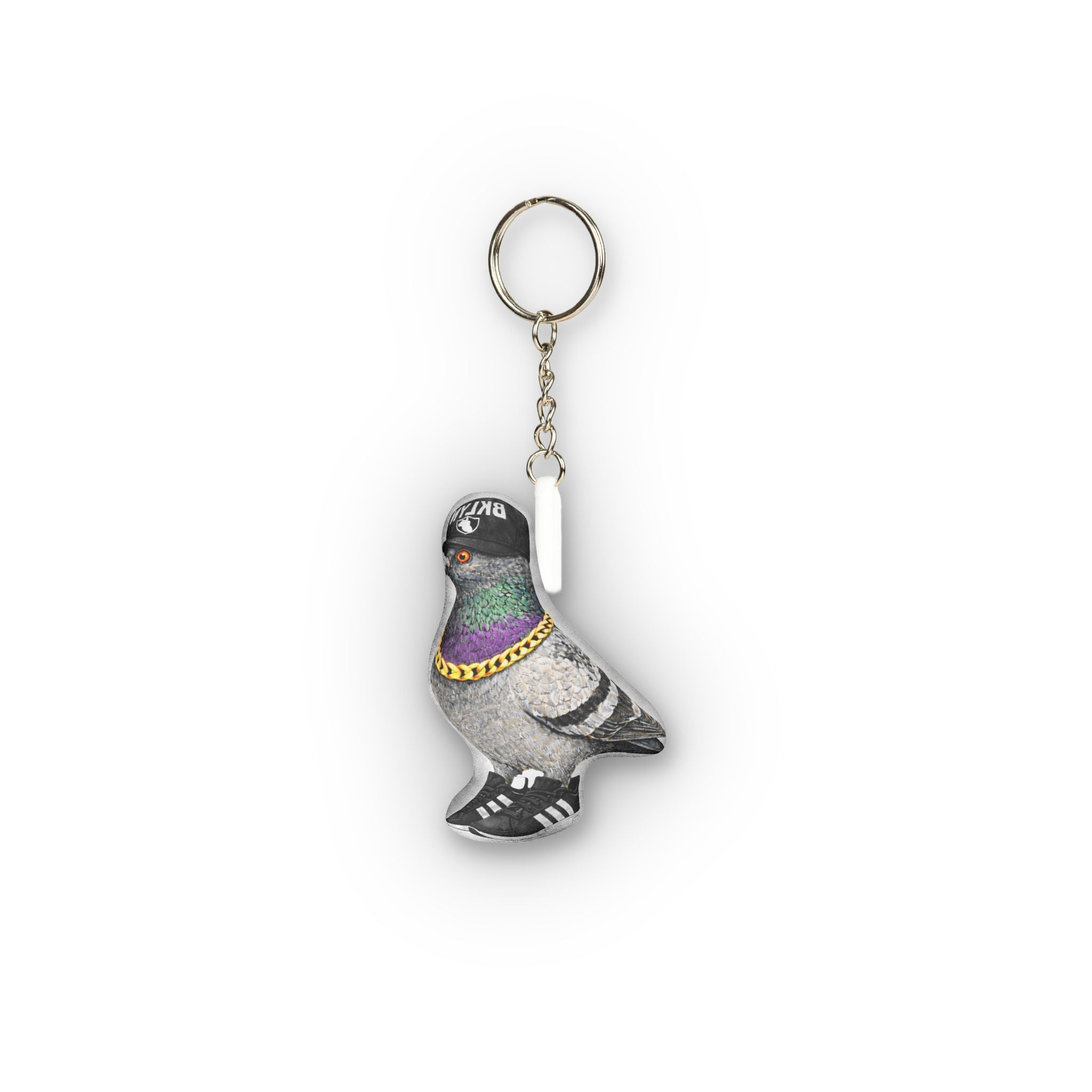 Brooklyn NYC Pigeon Mini Plush Keychain | Basketball Fan Bird Lovers Plushie Bag Charm