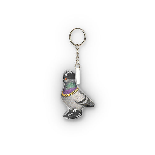 Brooklyn NYC Pigeon Mini Plush Keychain | Basketball Fan Bird Lovers Plushie Bag Charm