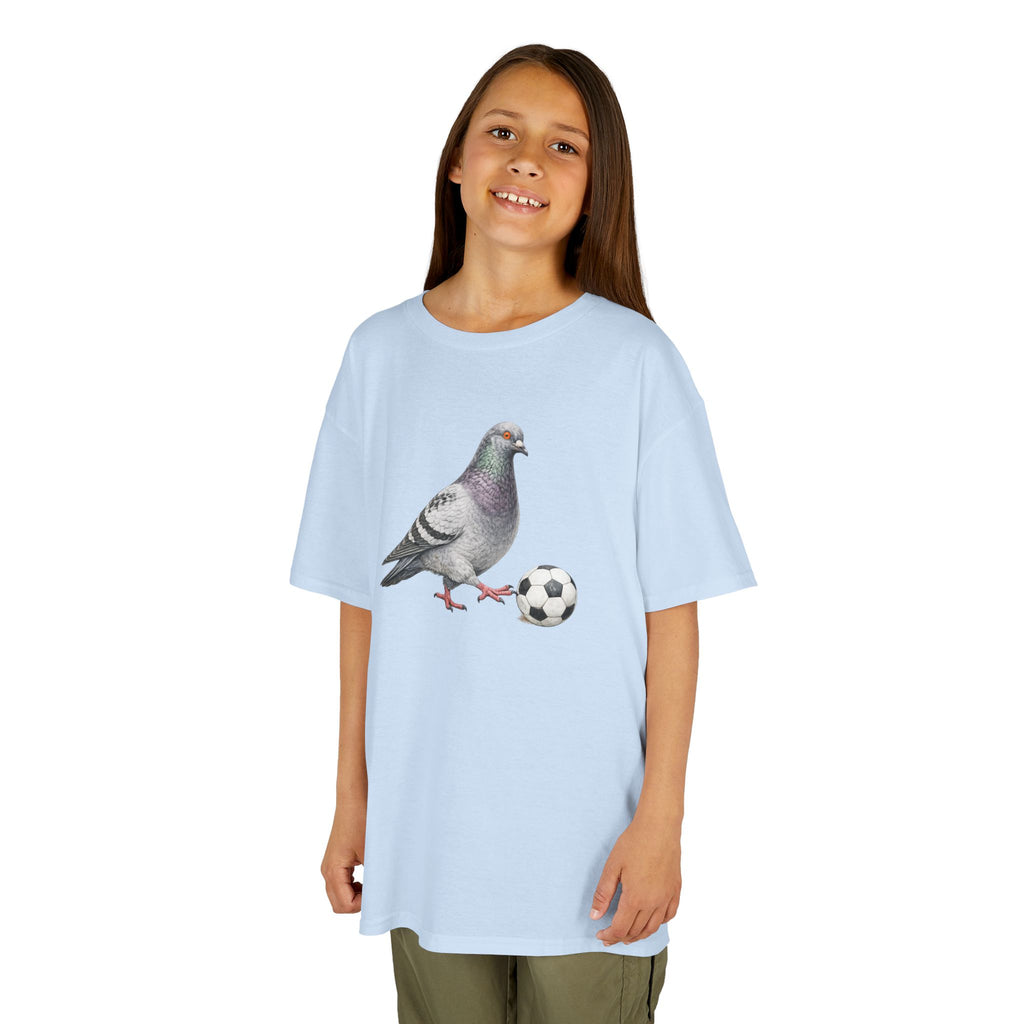 Customizable Corona NYC Pigeon Kids Soccer Tee — Cute Bird Soccer T-Shirt for Children