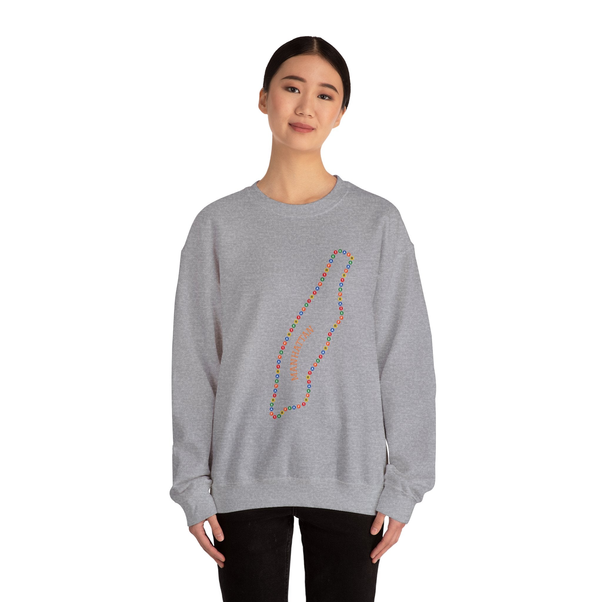 Manhattan Map Subway Signs Sweatshirt | NYC Crewneck Sweater