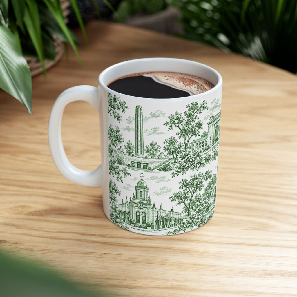 Kansas City Green Toile de Jouy 11oz Ceramic Mug