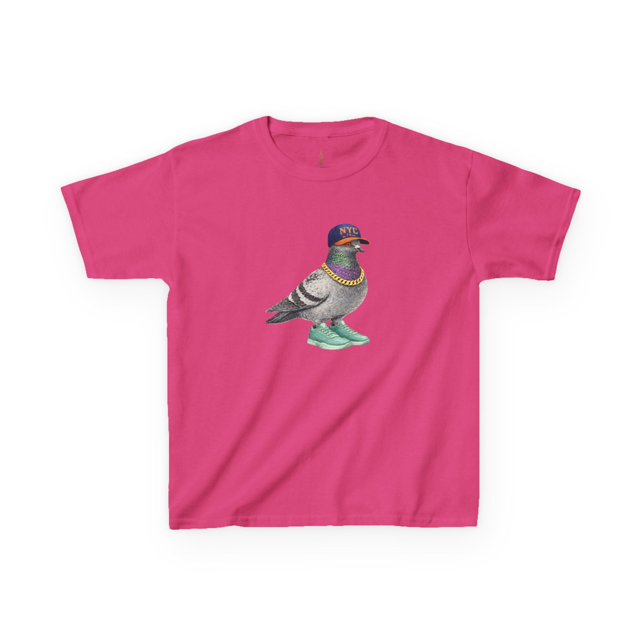 Customizable Manhattan NYC Pigeon Kid Tee —  Cute Basketball Fan Bird T-Shirt for Children