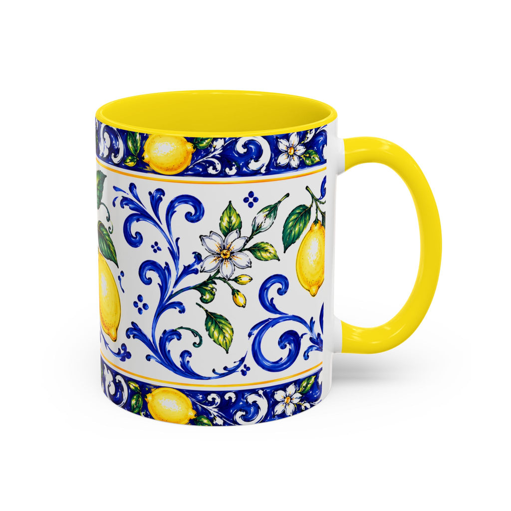 Little Italy Amalfi Blue with Lemon Mug — Blue Ceramic Kitchen Mug (11oz)