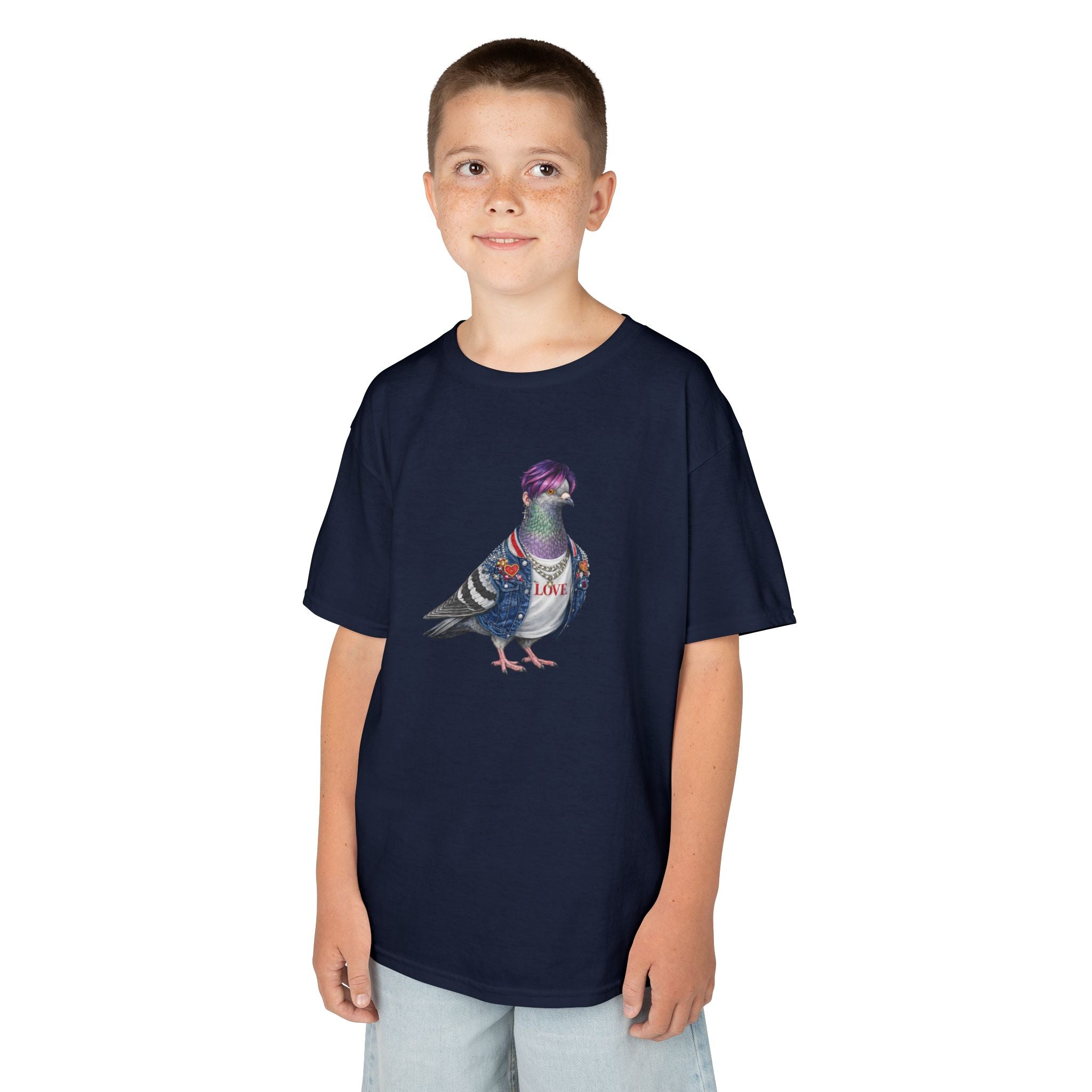 Customizable Koreatown NYC Pigeon Kids KPop Tee — Cute Bird K-Pop T-Shirt for Children