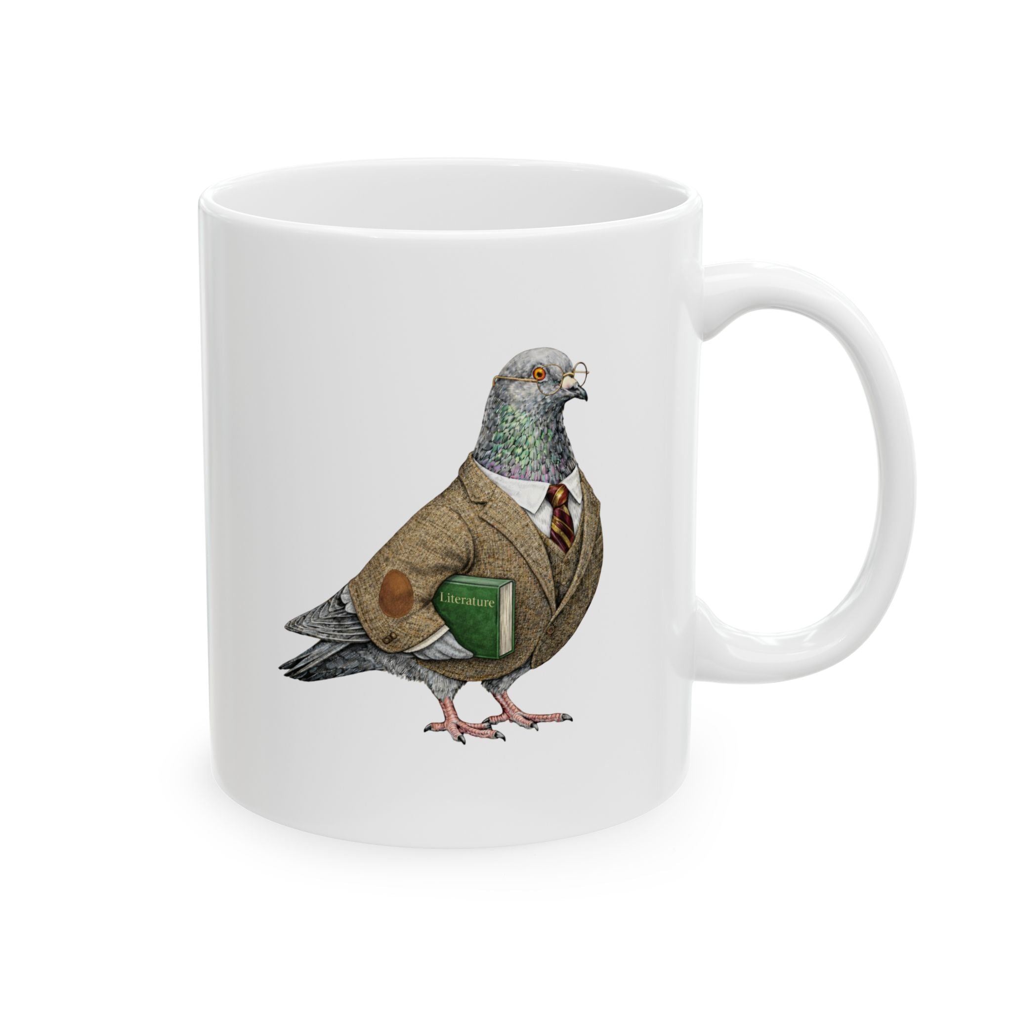 Customizable Morningside Heights NYC Pigeon Mug | New York Professor Bird Lovers Teacher's Gift Ceramic Coffee Cup